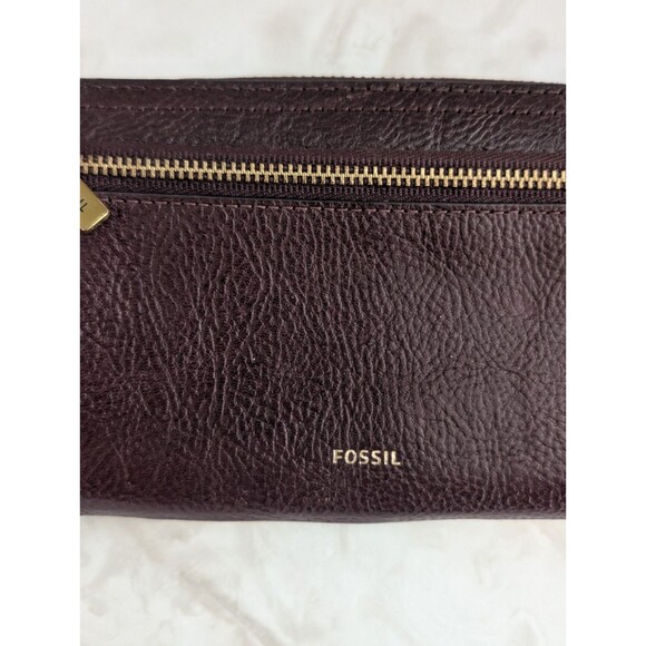 Fossil Wallet Logan RFID Zip Around Leather Chevron Multicolor Boho Western - Picture 8 of 16